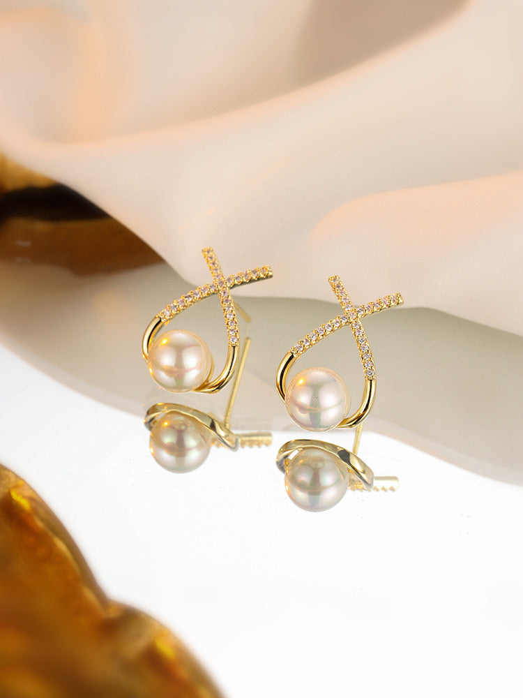 SUPER OFFER: PEARL EARRINGS (PLACED GOLD) AT 70%